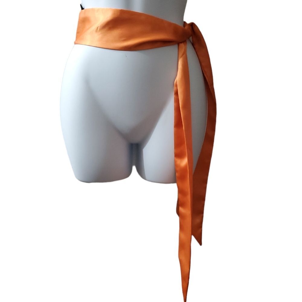 Cejon Cejon Womens Orange Y2k 2000s scarf Sash Belt